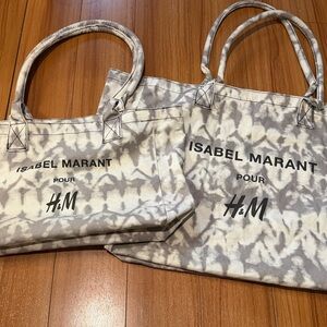 Isabel Marant pour H&M shopper shoulder Tote bag creme white price for two bags